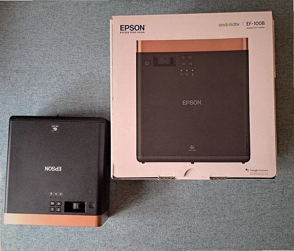 EPSON EF-100B Laserprojektor Android TV Originalverpackt Fernbedienung HDMI...