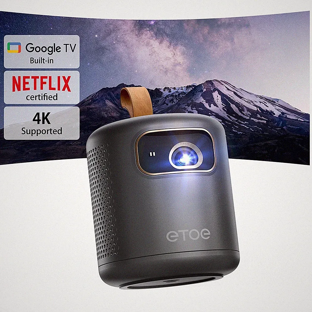 ETOE Dolphin Beamer-Projektor & Heimkino mit 1080P,4K-UHD,500ANSI-Lumen 1000:1