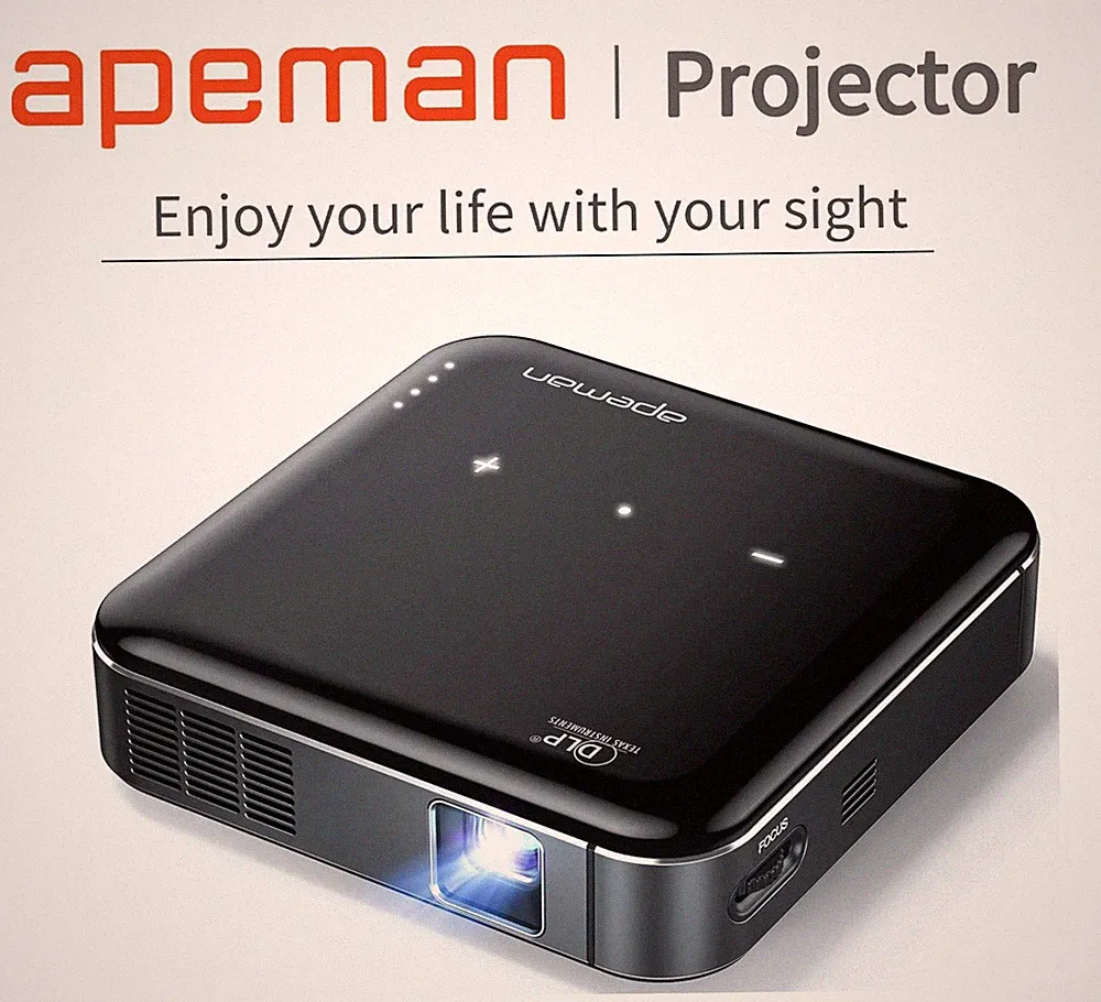 Exklusiver APEMAN M400 Taschen- & tragbarer Autofokus-Projektor Smart Keystone