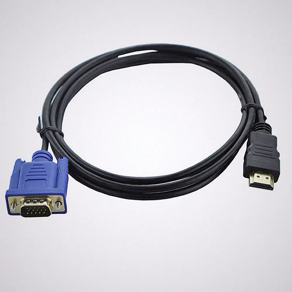 Für PC Monitor HDTV Beamer HDMI zu VGA Kabel Adapter Display Ausgabe Konverter
