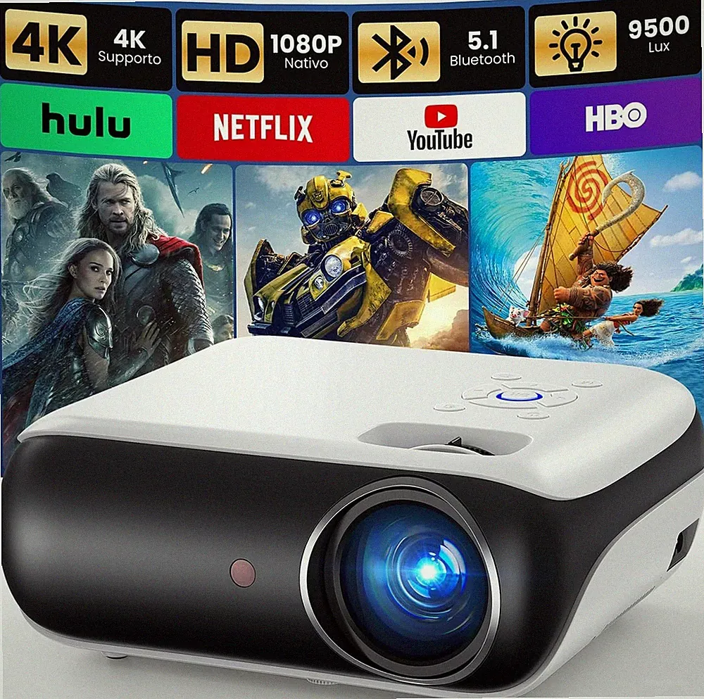 Full HD Beamer Native 1080P Bluetooth 5.1 Heimkino Outdoor Projektor