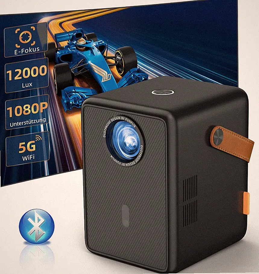 FunFlix G1 Mini Beamer 1080P Full HD WLAN Bluetooth LED Projektor Heimkino