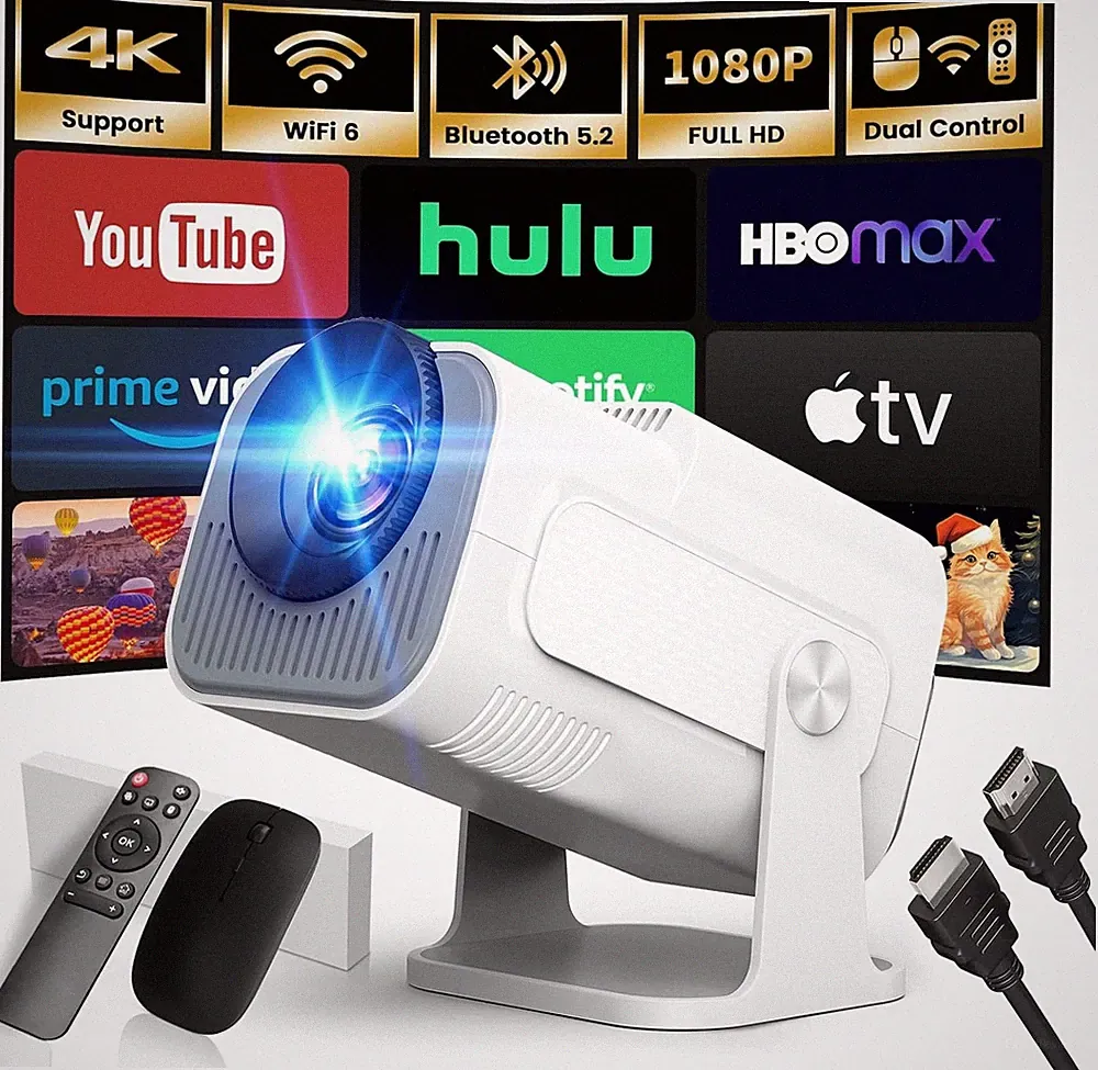Gaimoo GM300 Ultra HD 4K Mini Beamer 1080P WiFi Projektor Bluetooth Android Neu
