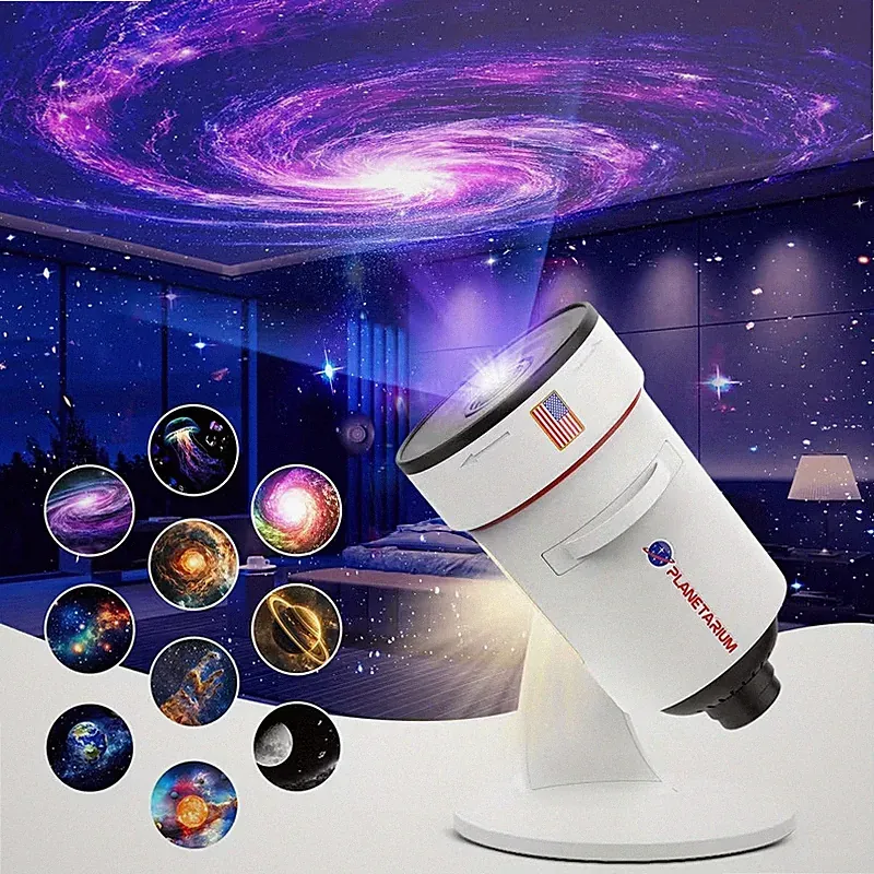 Galaxy Projektor, 4K HD Realistic Star Planetarium Projektor mit 10 Filmscheiben