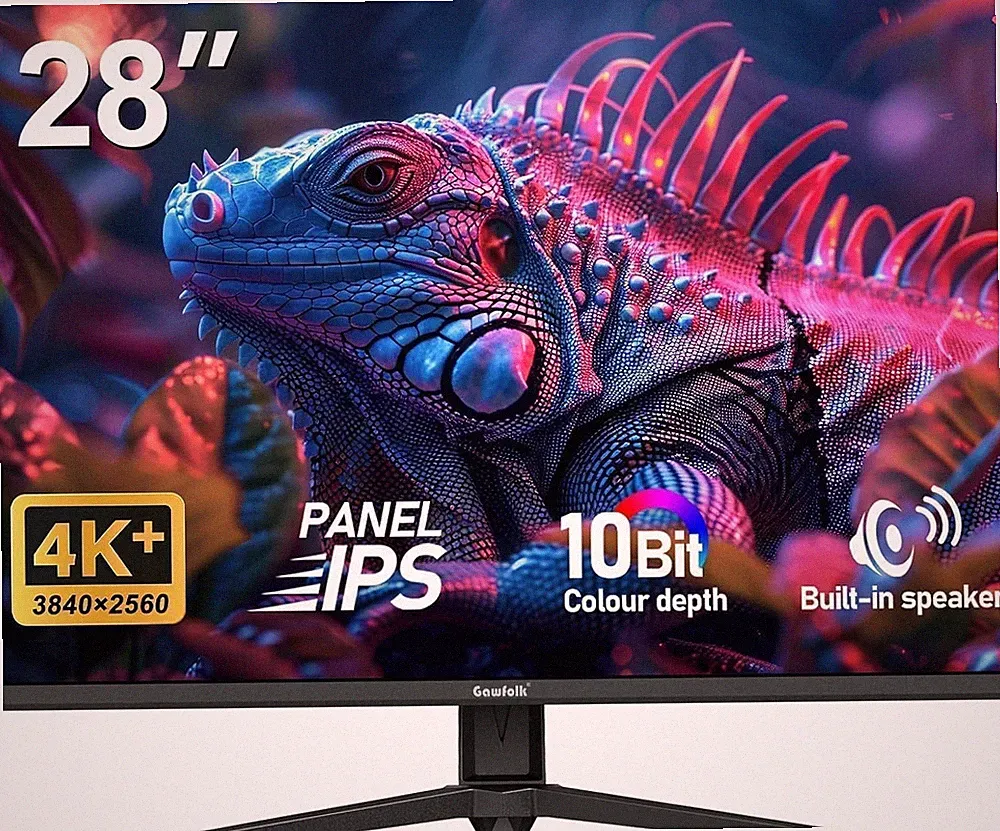 Gawfolk 28 Zoll 4K Gaming Monitor 60HZ IPS PC Bildschirm mit Lautsprecher 3840 x
