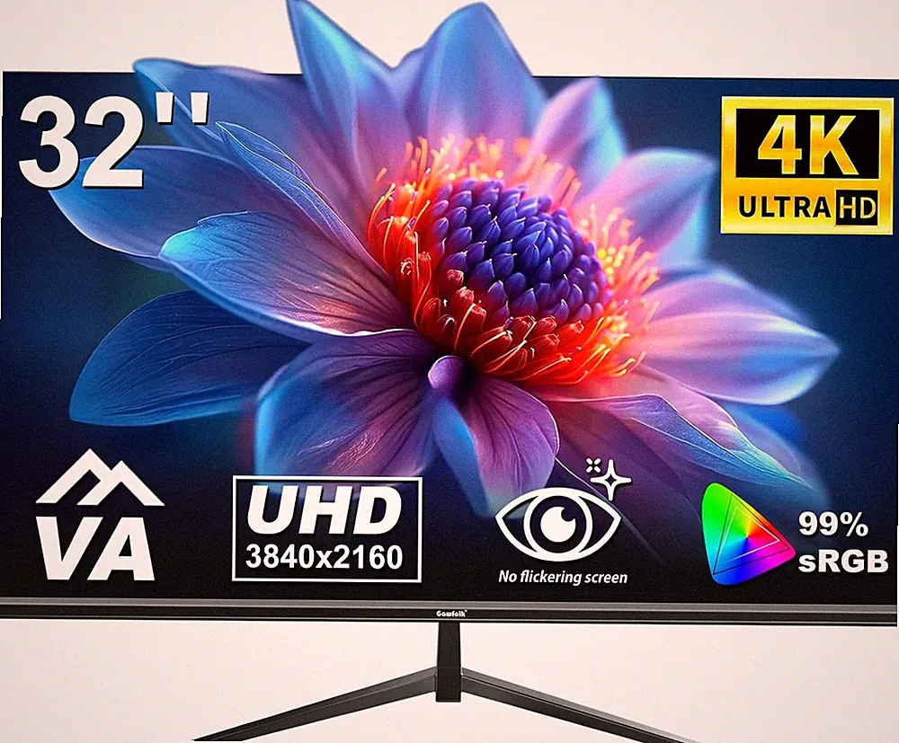 Gawfolk 32 Zoll Monitor 4K (3840 * 2160) UHD PC Gaming Monitor, VA Panel, HDR