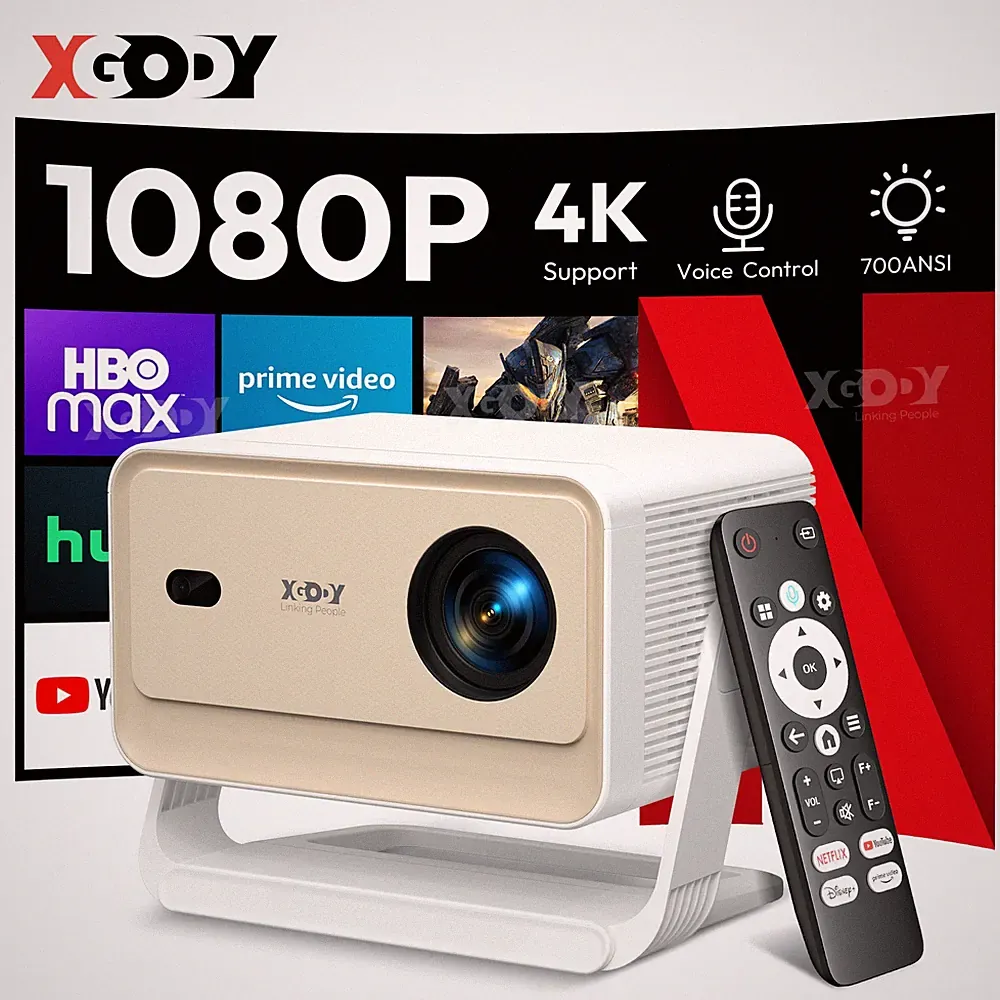 Gimbal N6PRO Netflix Official Video Beamer 4K HD Projektor Autofokus Whale OS TV
