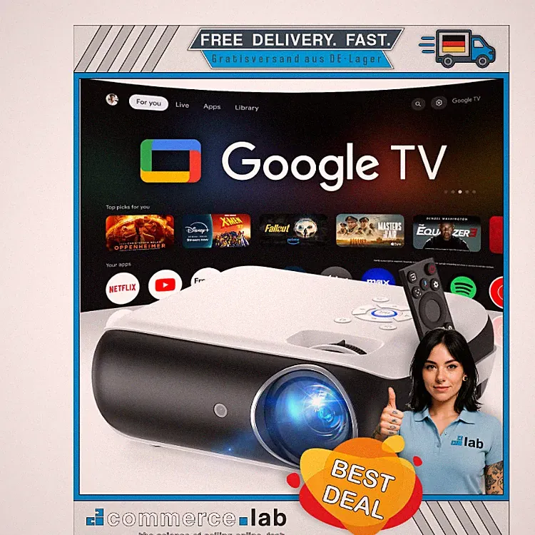 Google TV Smart Beamer 510G 4K Heimkino 1080P