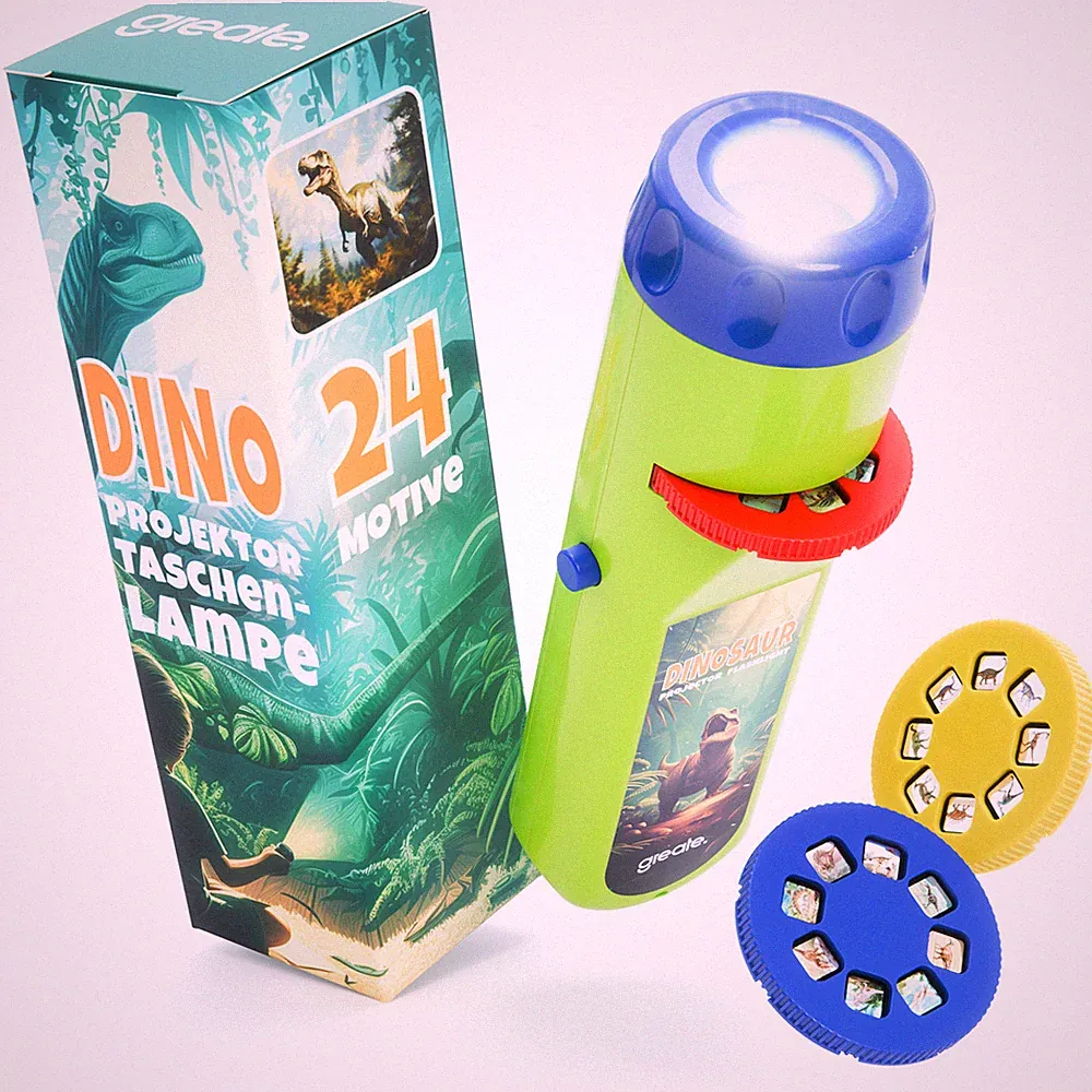 greate Taschenlampe Dinosaurier Kinder - Dino Projektor Lampe mit 24 Bildern