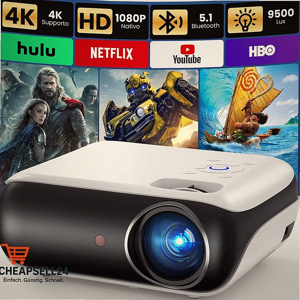 H1 Full HD Beamer Bluetooth Projektor mit Lautsprecher