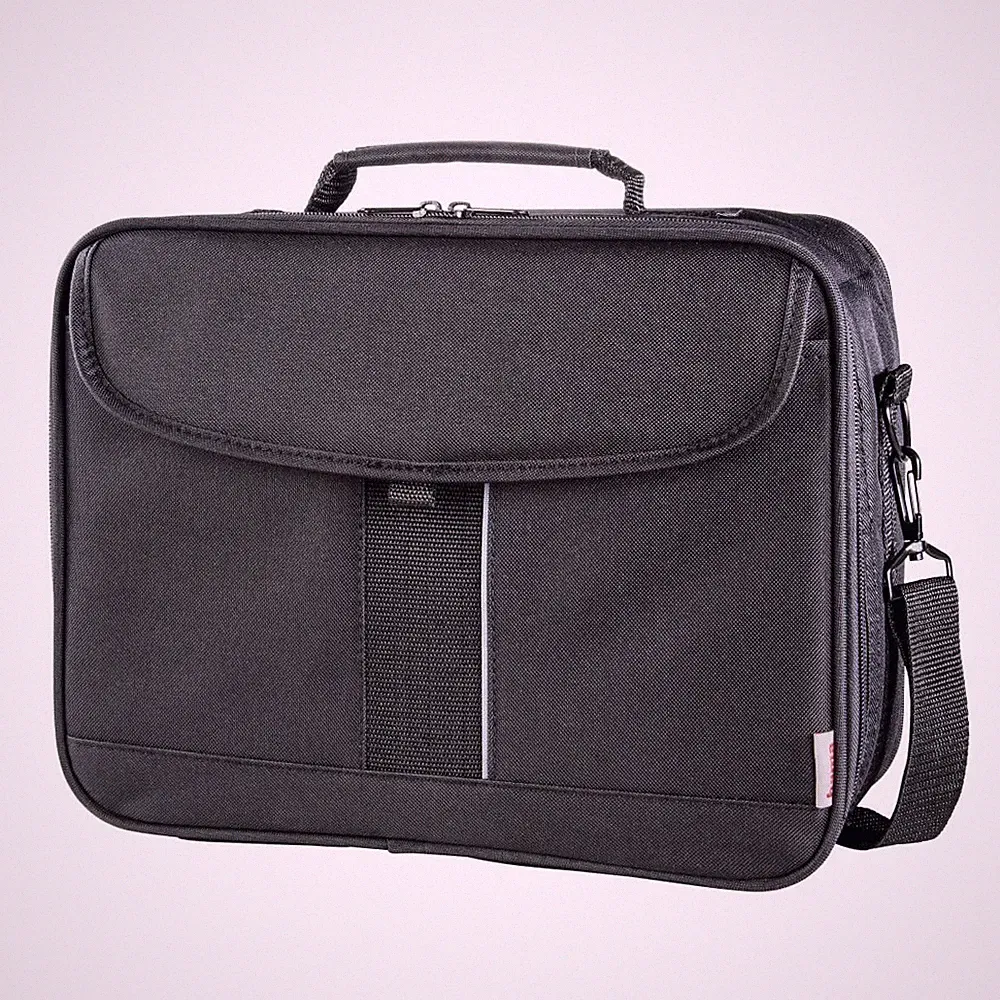 Hama Sportsline Beamertasche groß (Größe L, 27 x 39 x 15 cm) Schwarz & KabelDire