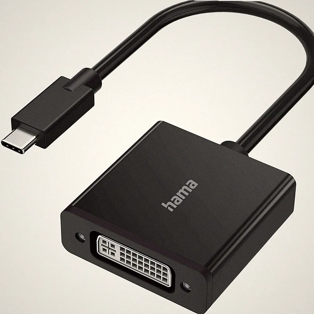 Hama USB-C auf DVI Adapter Wandler 4K für Thunderbolt 3 4 Mac PC Monitor Beamer