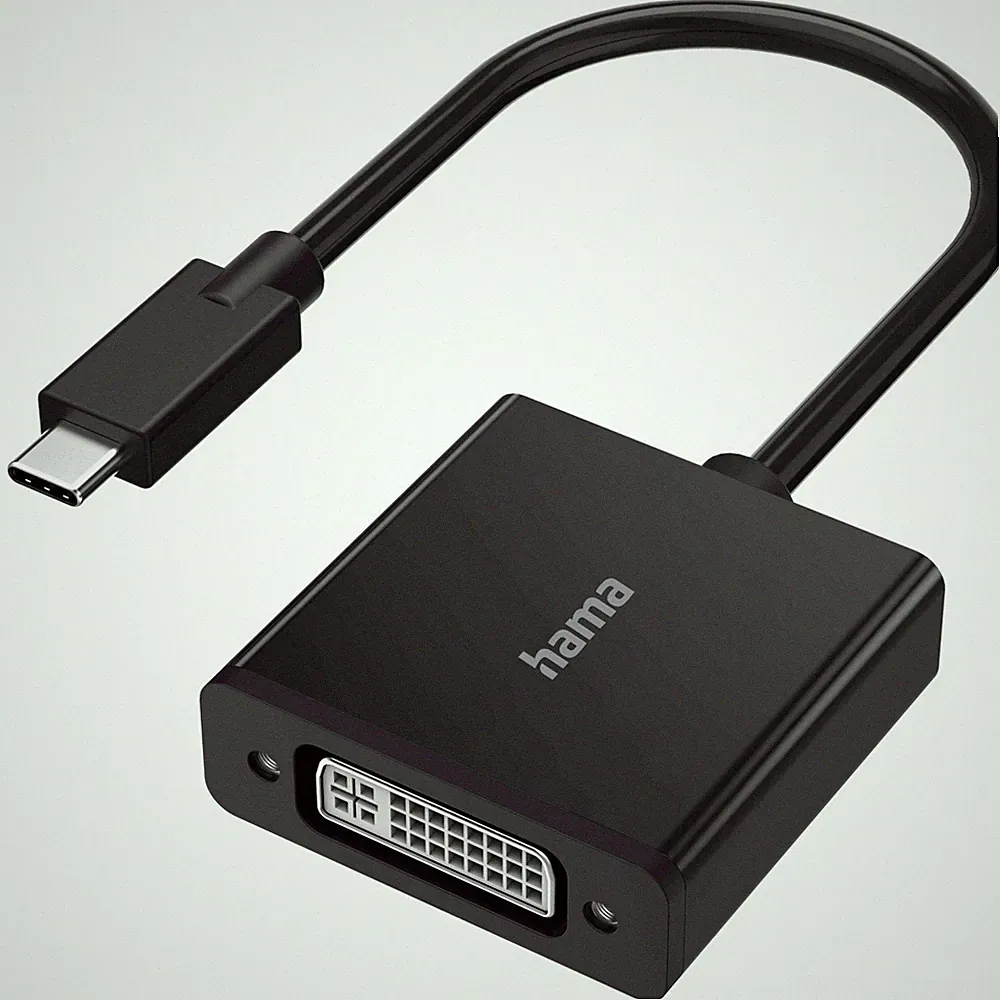 Hama USB-C auf DVI Adapter Wandler 4K für Thunderbolt 3 4 Mac PC Monitor Beamer