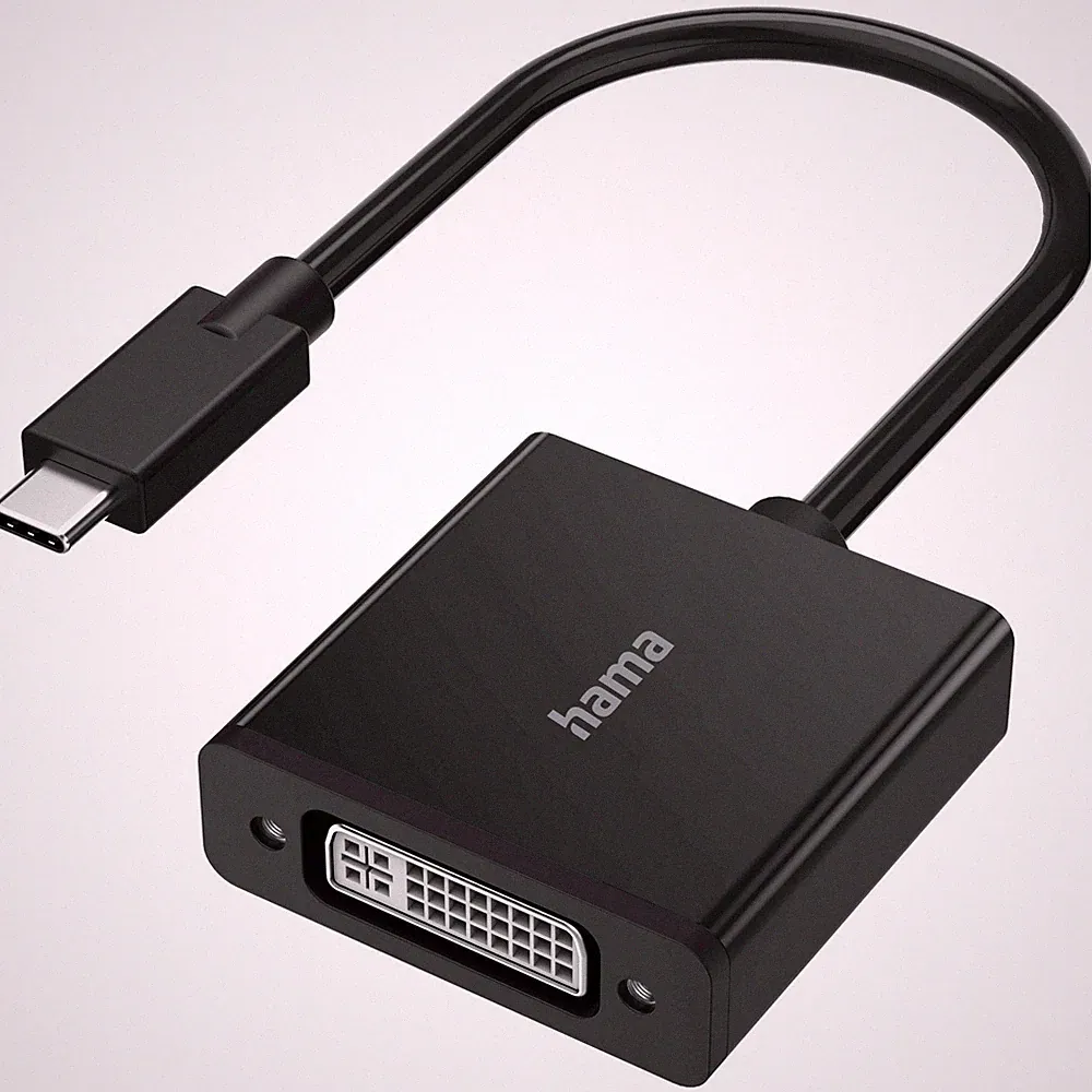 Hama USB-C auf DVI Adapter Wandler 4K für Thunderbolt 3 4 Mac PC Monitor Beamer