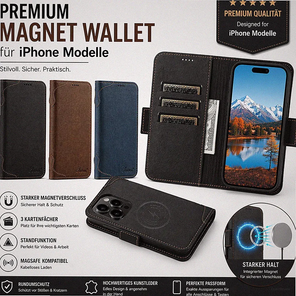 Handy Hülle Klapphülle Apple iPhone 17 Pro Pro Max MagSafe Kartenfach Stand Case