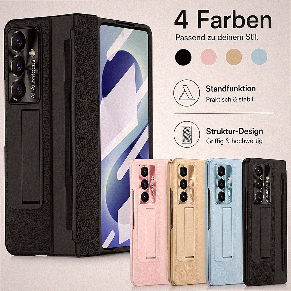 Handyhülle + 9H Schutzglas für Samsung Galaxy Z Fold8 Ultra mit Scharnierschutz