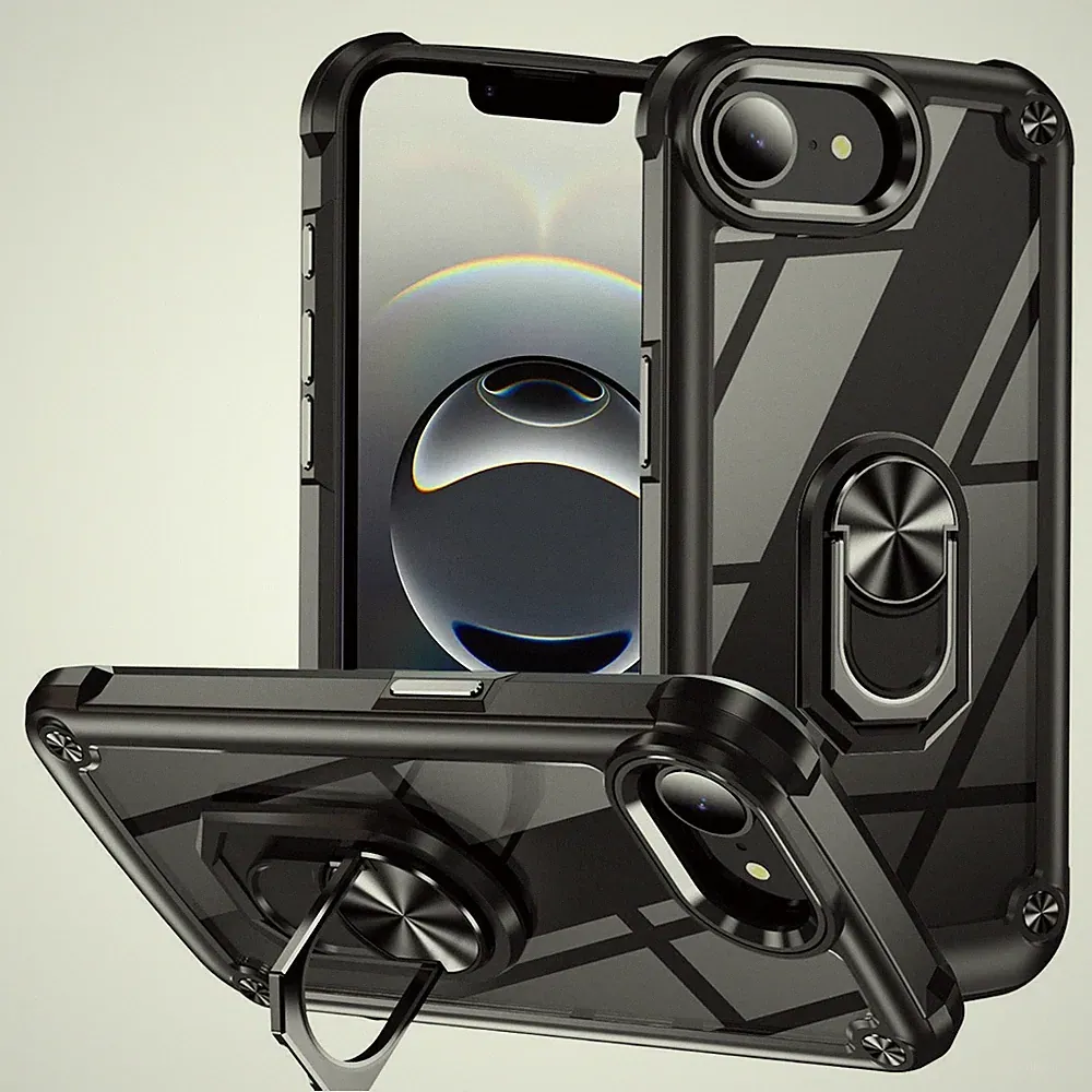 Handyhülle für Apple iPhone 17e / 16e TPU + PC Linsenschutz Ringhalter Case
