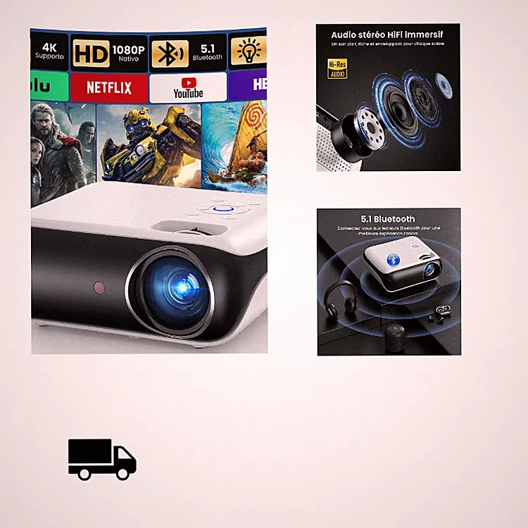 HAPPRUN H1 Full HD Projektor Bluetooth 1080P Tragbarer Projek