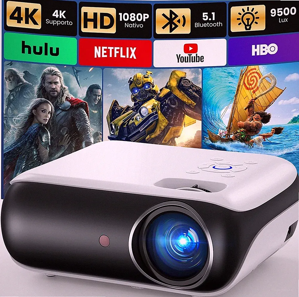 HAPPRUN H1 Mini Beamer 4K Full HD 1080p Bluetooth Projektor HDMI USB PS5