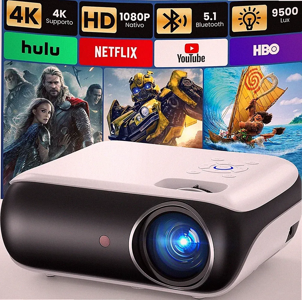 HAPPRUN H1 Mini Beamer 4K Full HD 1080p Bluetooth Projektor HDMI USB PS5