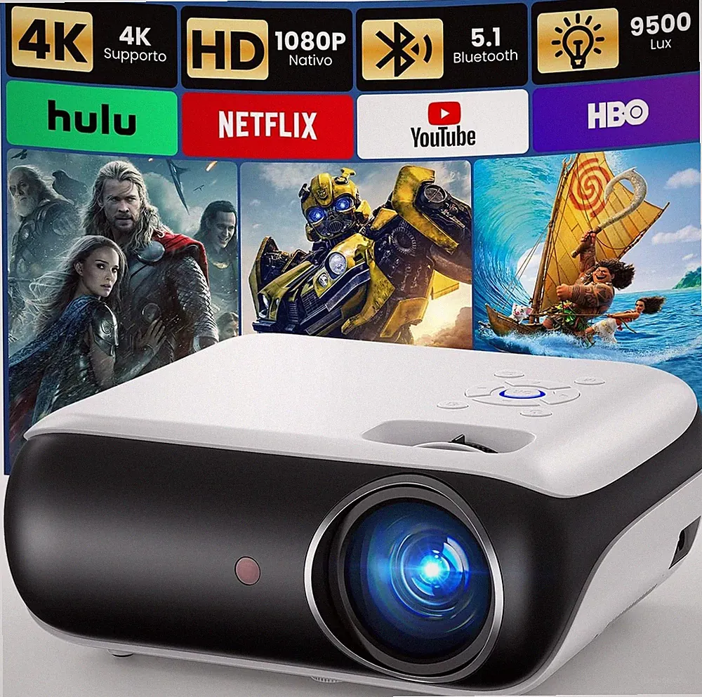 HAPPRUN H1 Mini Beamer 4K Full HD 1080p Bluetooth Projektor HDMI USB PS5
