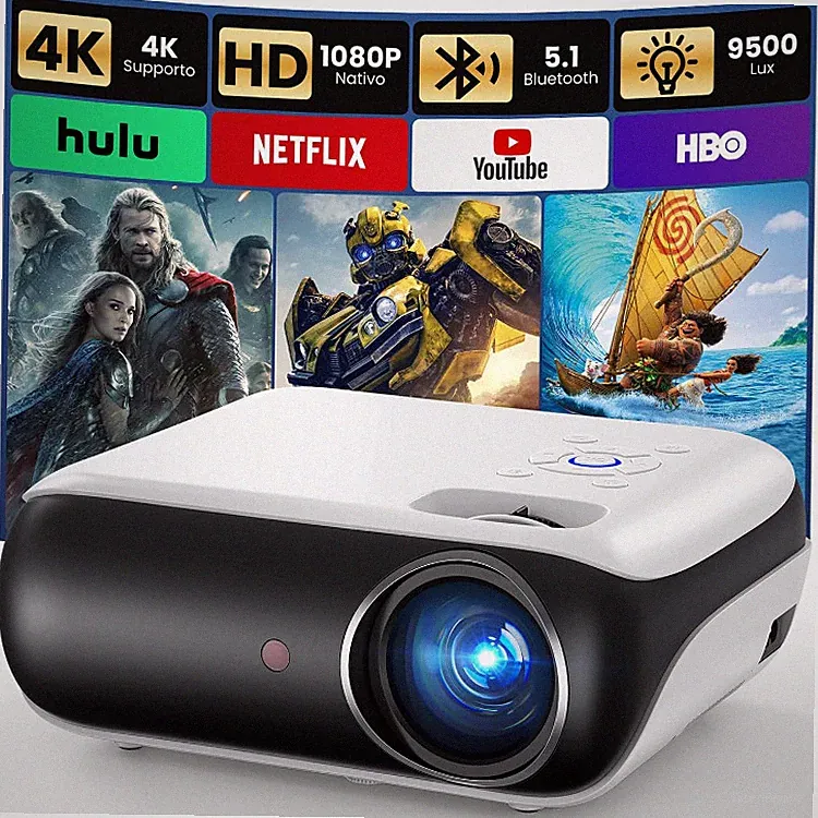 HAPPRUN H1 Mini Beamer Tragbarer Full HD Projektor mit Bluetooth, 200 Zoll