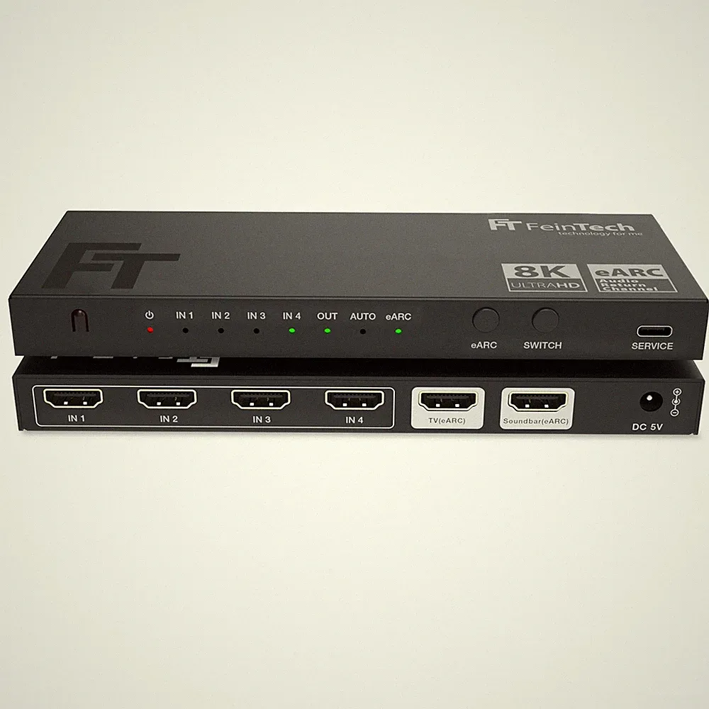 HDMI 2.1 eARC Switch 4 in 1 Out - für eARC Soundbar + Monitor / Beamer B-Ware