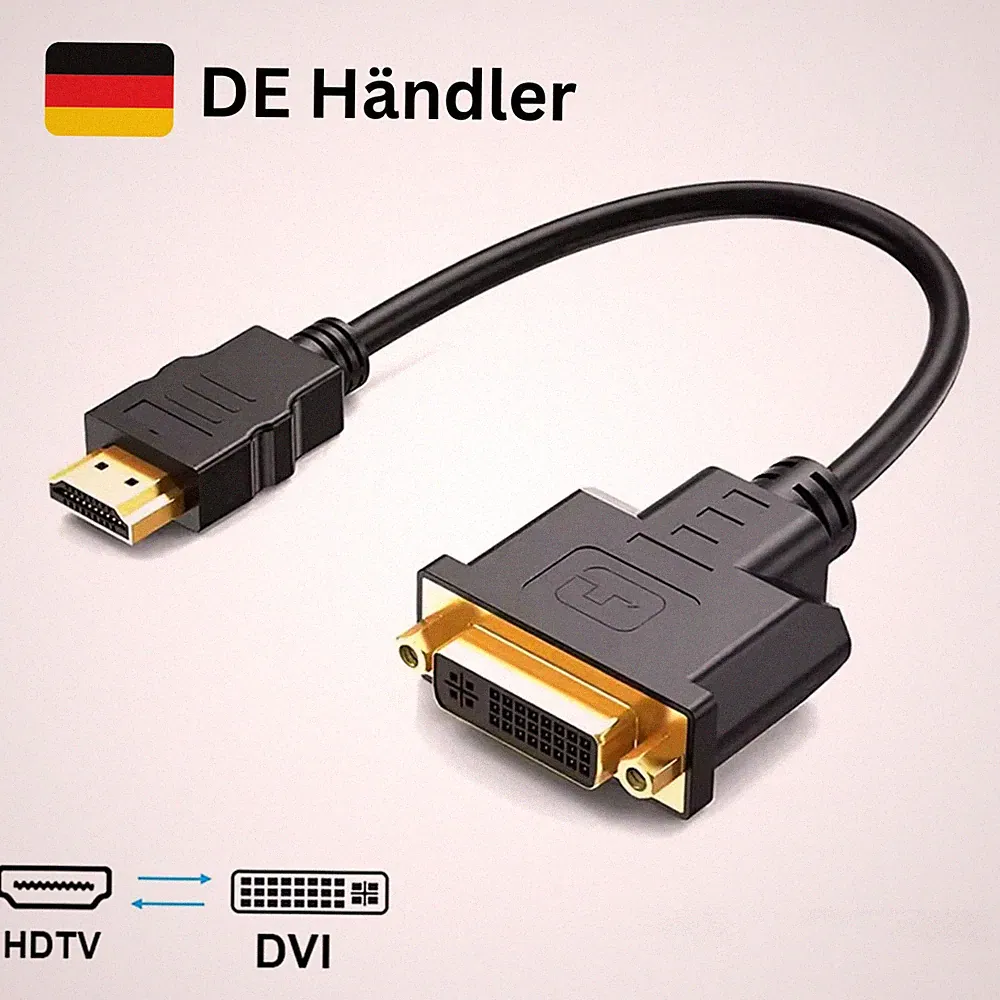 HDMI auf DVI Adapterkabel 1080P Full HD PC Monitor TV Beamer bidirektional