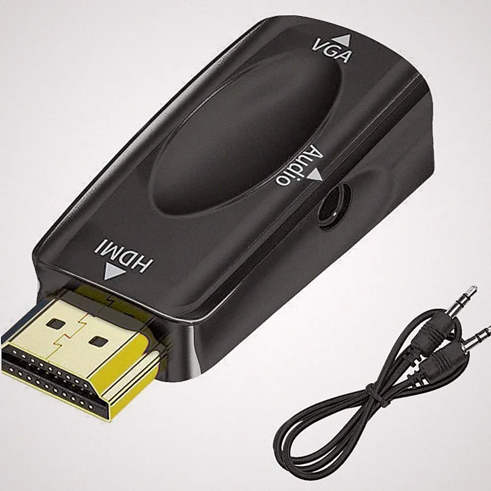 HDMI auf VGA Adapter, 1080P Konverter mit Audio, [WICHTIG: NUR HDMI Quelle zu...
