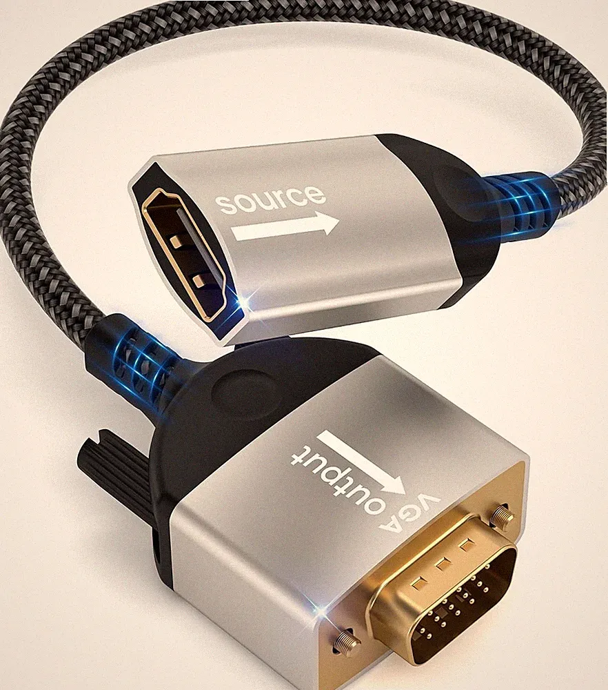 HDMI auf VGA Adapter,HDMI Buchse auf Vga Stecker adapter,Nylon geflochtene 1080p