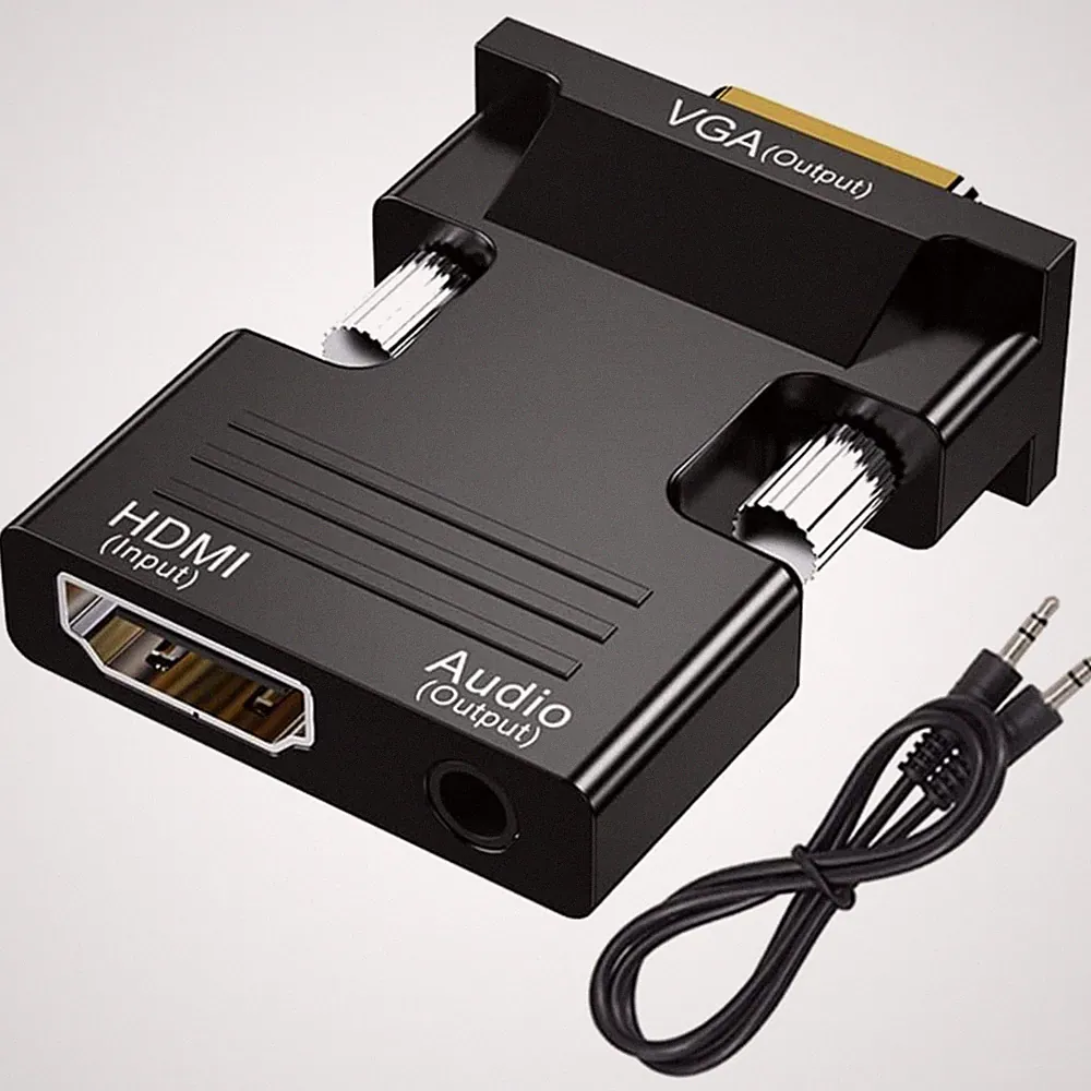 HDMI auf VGA Adapter mit 3.5mm Audio 1080P 60Hz für Monitor, Projektor, TV