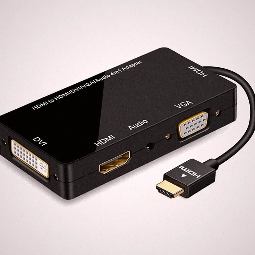 HDMI auf VGA DVI Adapter Konverter 1080P 4-in-1 Videokonverter Monitor Projektor