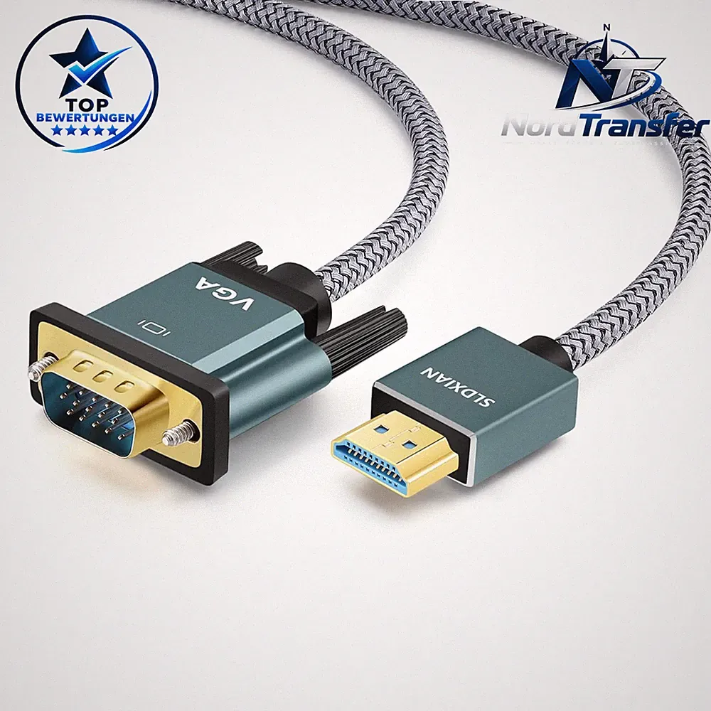 HDMI auf VGA Kabel 1m Stecker auf Stecker Adapter für Monitor Projektor