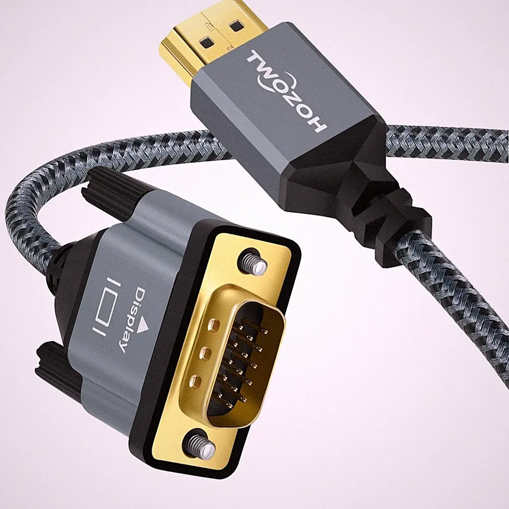 HDMI auf VGA Kabel 3M kompatibel mit Fernseher PC Monitor Projektor 1080P