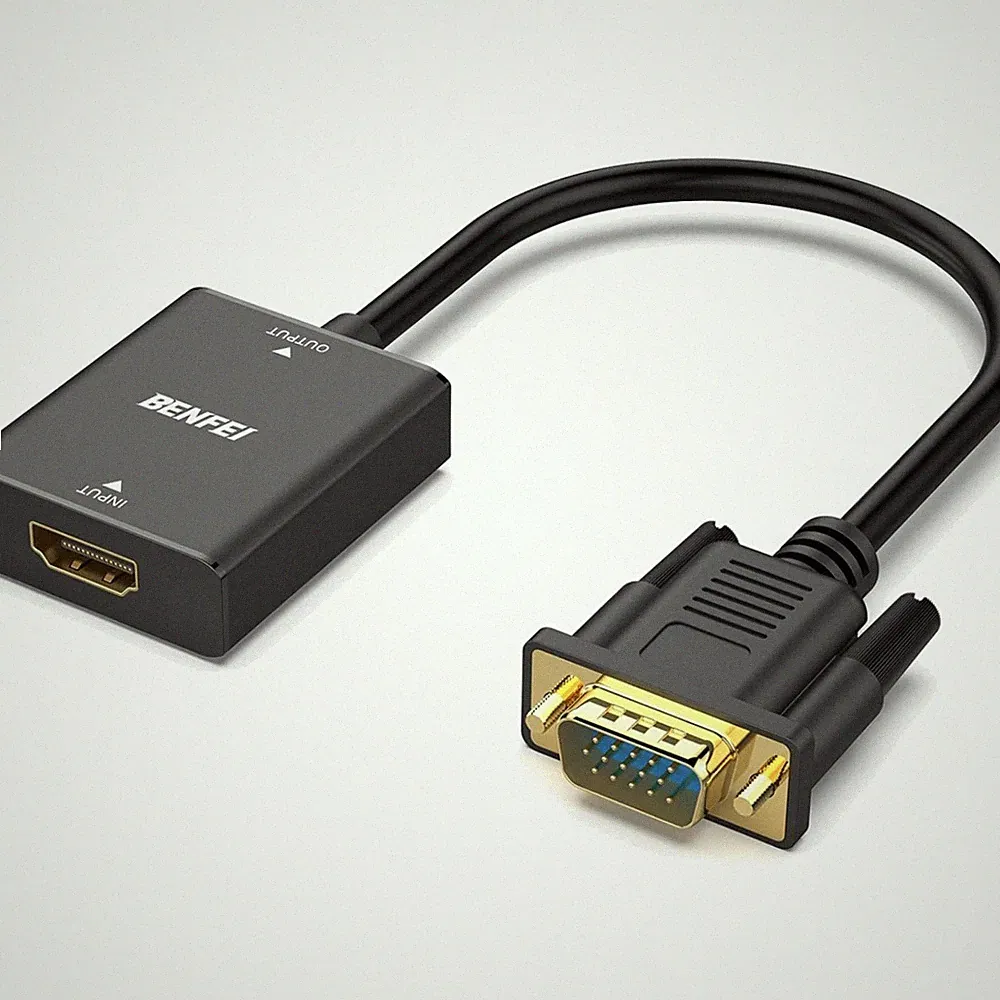HDMI Buchse auf VGA Stecker Adapter 1080p mit 3,5 mm Audio für Monitor TV Pro...