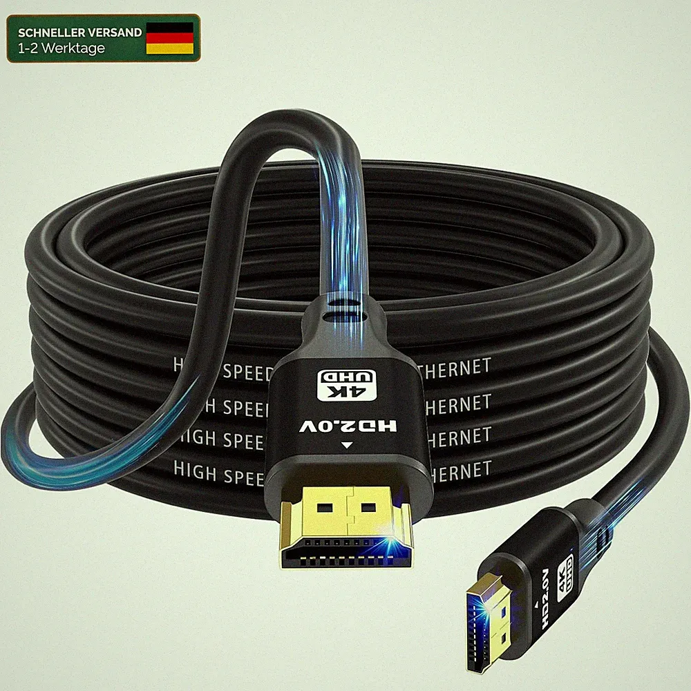 HDMI Kabel 10m 4K 60Hz Ultra High Speed 18 Gbit/s für TV Blu-Ray Projektor PC