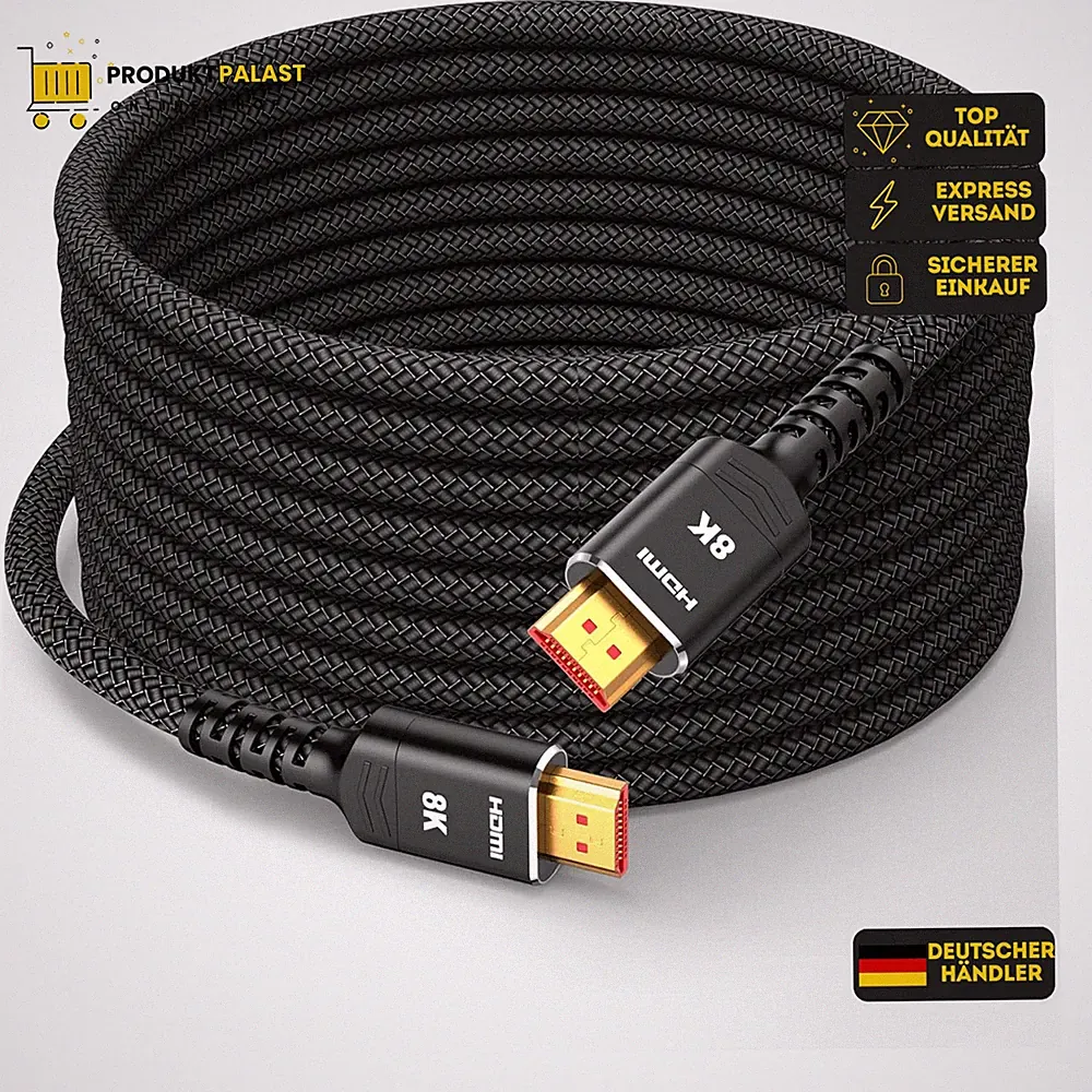 HDMI Kabel 10m 8K 48Gbps eARC HDCP 2 für Fernseher Monitor Projektor