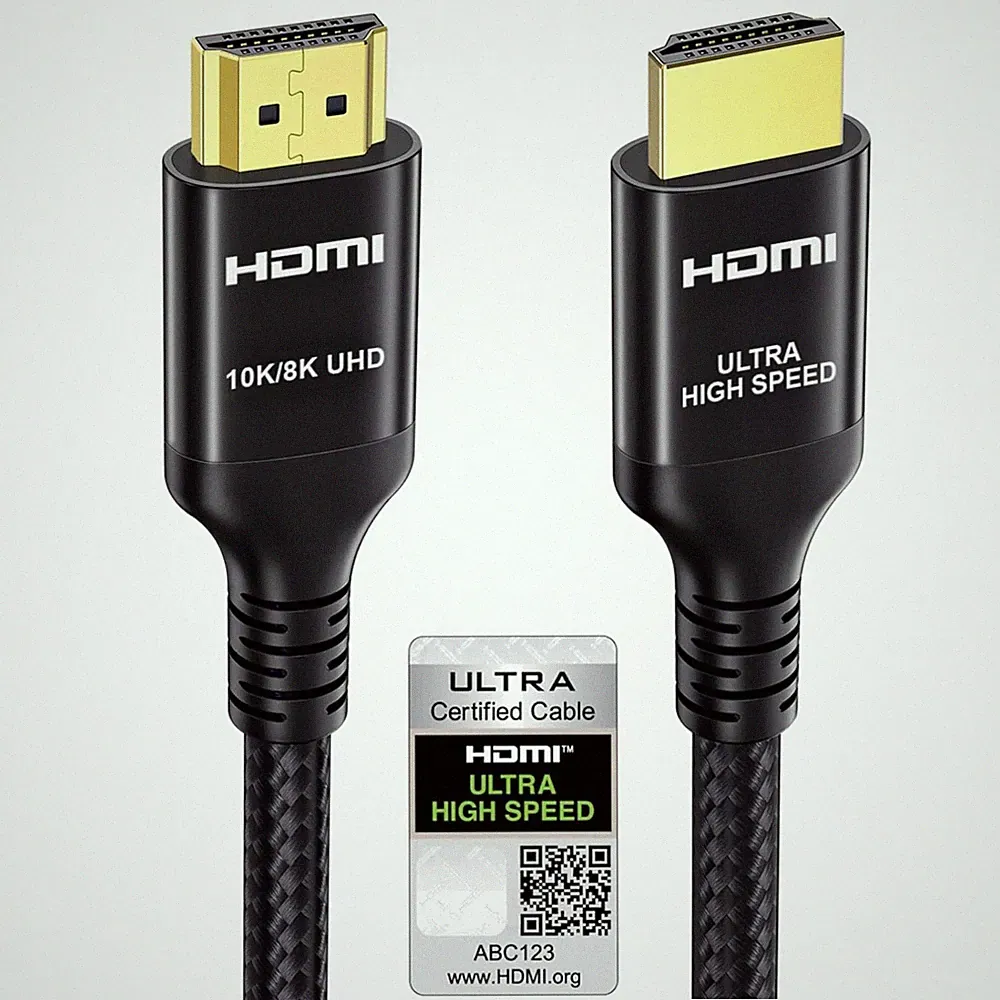 HDMI Kabel 2M, 8K 10K, HDMI 2.1, Ultra High Speed, 48Gbps, Gaming, 4K, HDR