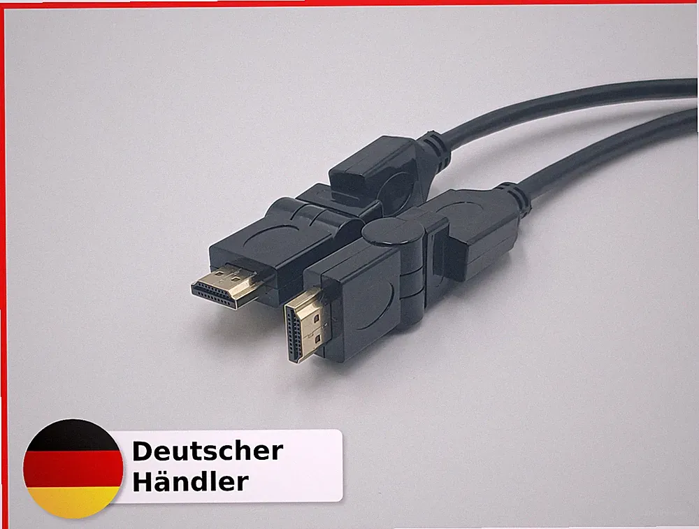 HDMI Kabel 3D TV Beamer PC Monitor Notebook vergoldete Stecker 360° drehbar 4k
