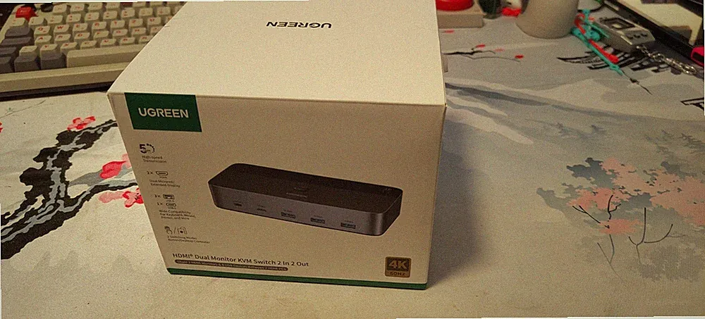 HDMI KVM Switch 2 PC 2 Monitore 4K60Hz Tastatur und Desktop-Controller Umscha...