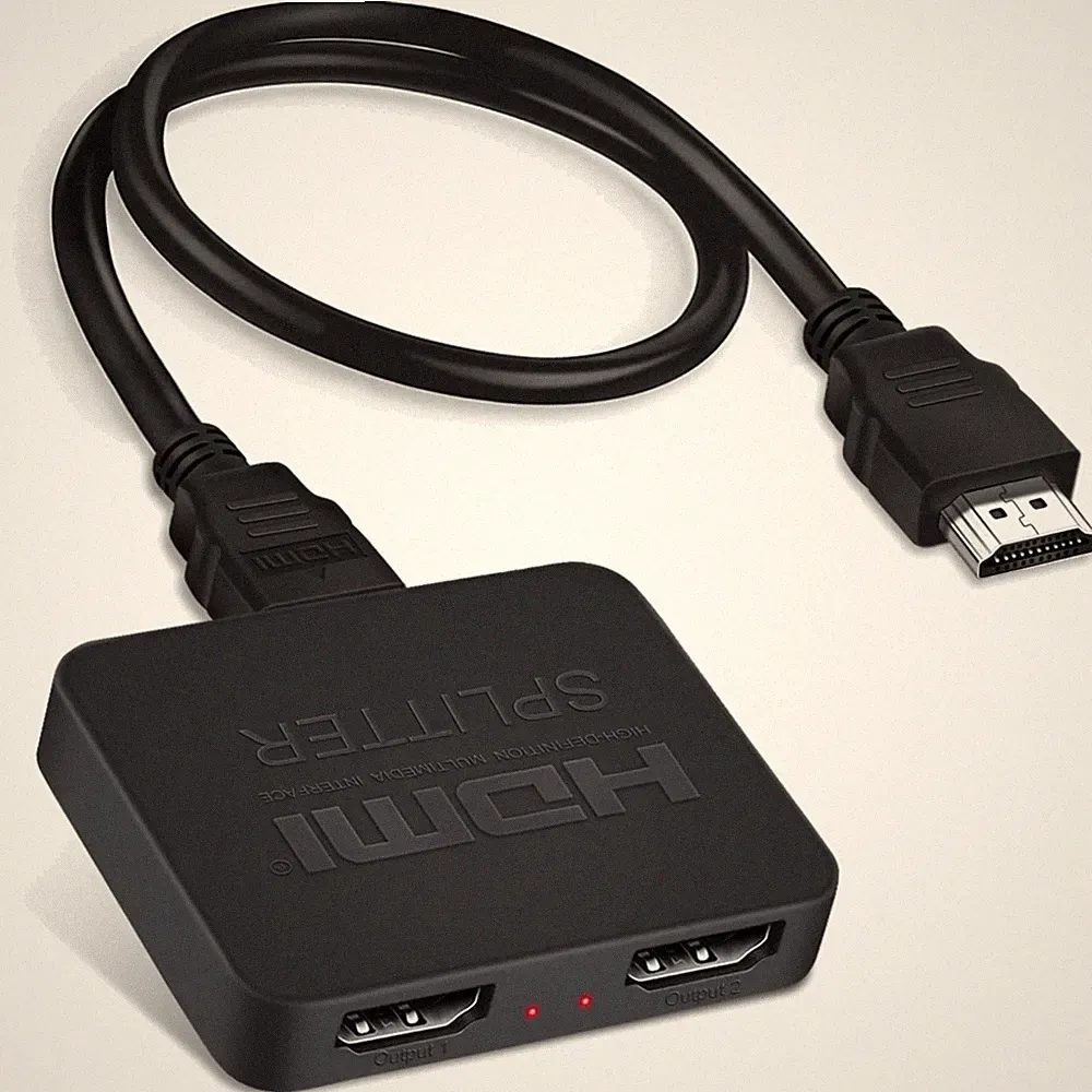 HDMI Splitter 1 auf 2 Ausgänge 4K 60Hz HDMI2.0b Verteiler Dual Monitor Spiegel