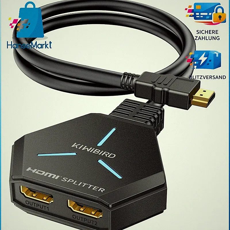 HDMI Splitter 2 Monitore 4K 2160p 1 in 2 Out HDCP 3D für Gaming PC TV Projektor