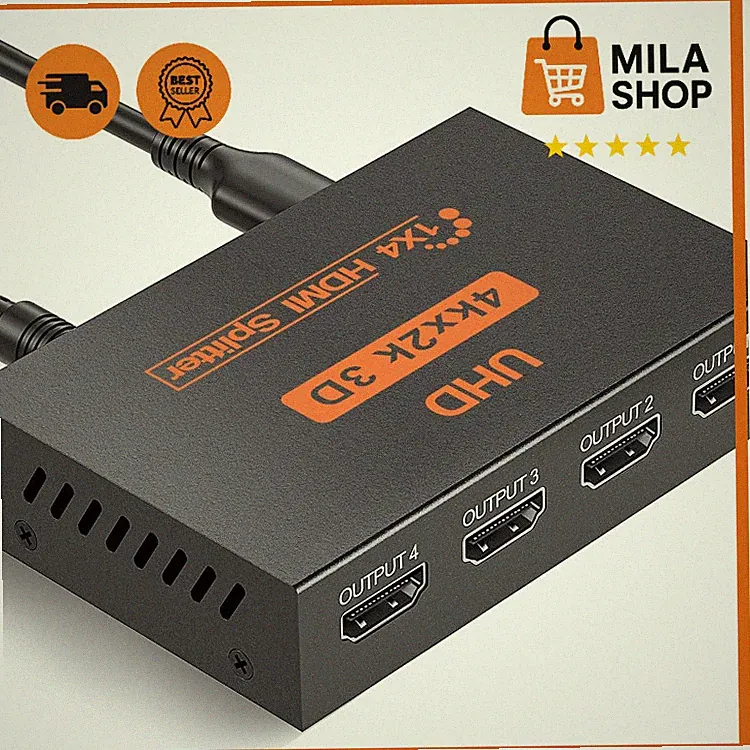 HDMI Splitter 4 Ausgaenge 1 Eingang 4K Spiegelmodus Verteiler TV Monitor