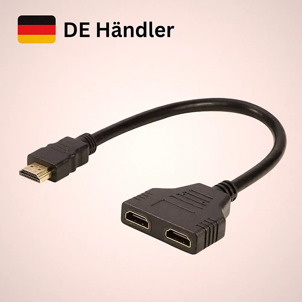 HDMI Splitter Kabel 1 auf 2 Adapter Verteiler Full HD 1080p TV PC PS4 Beamer