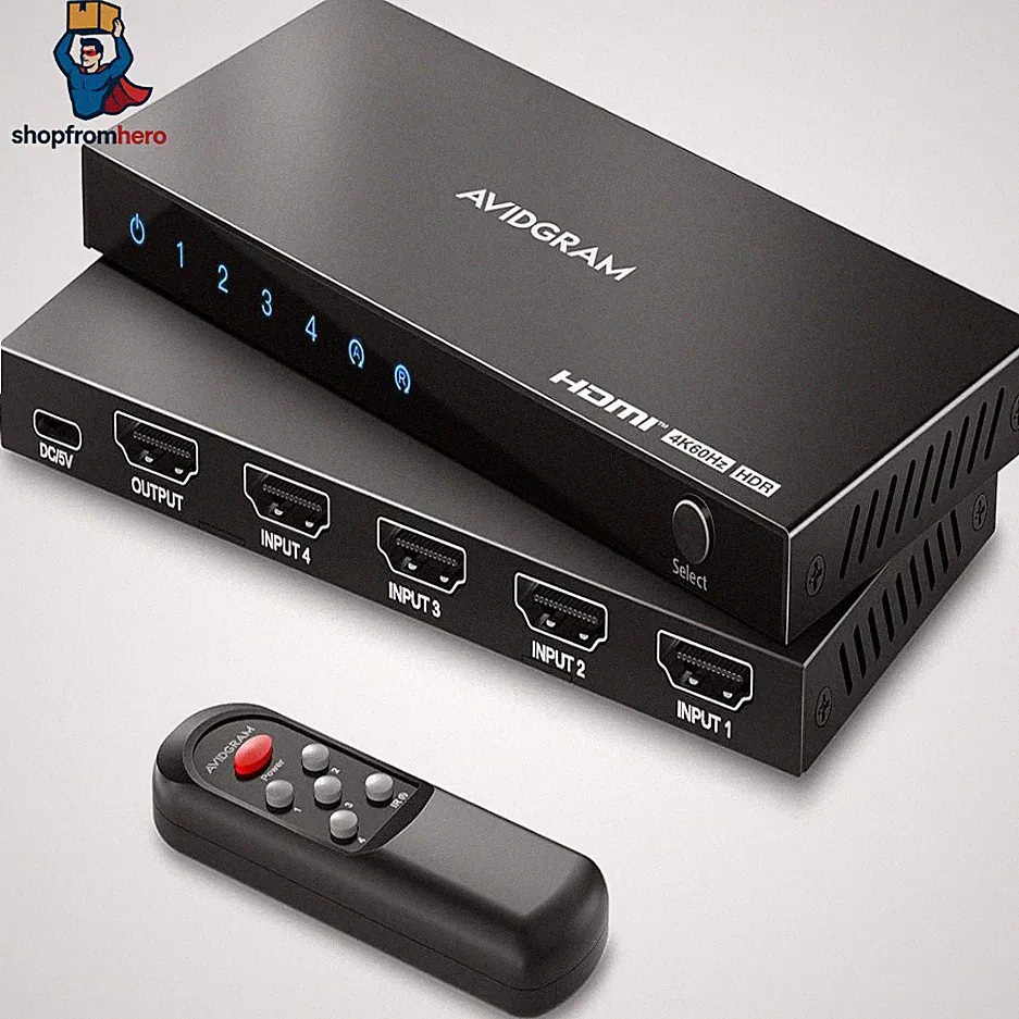 HDMI Switch 4K mit IR Fernbedienung Umschalter 3 in 1 HDCP für TV Konsole Beamer