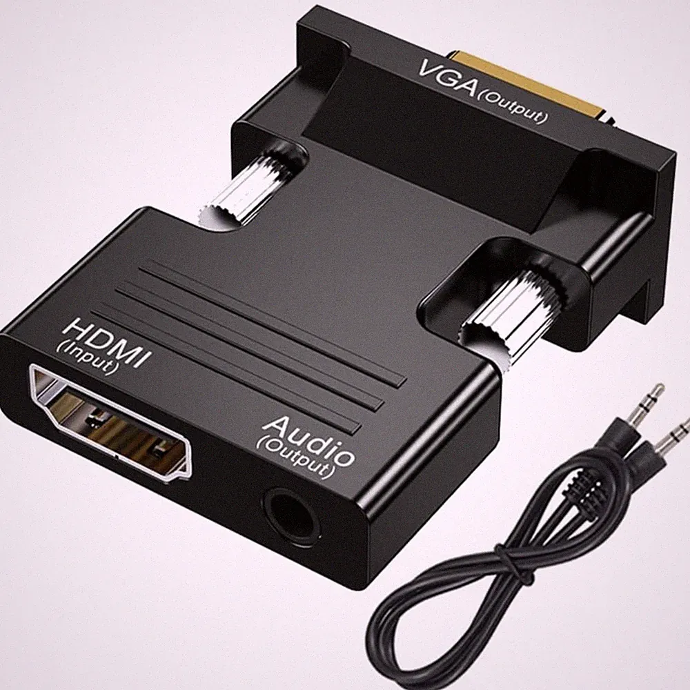 HDMI VGA Adapter 1080P 60Hz mit 3,5mm Audio Laptop Fernseher Projektor