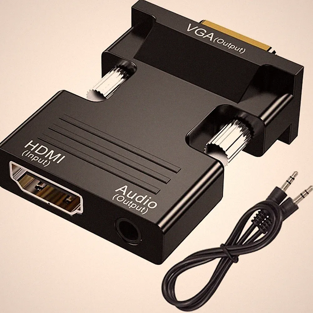 HDMI VGA Adapter 1080P 60Hz mit Audio Kabel für Laptop Monitor Projektor