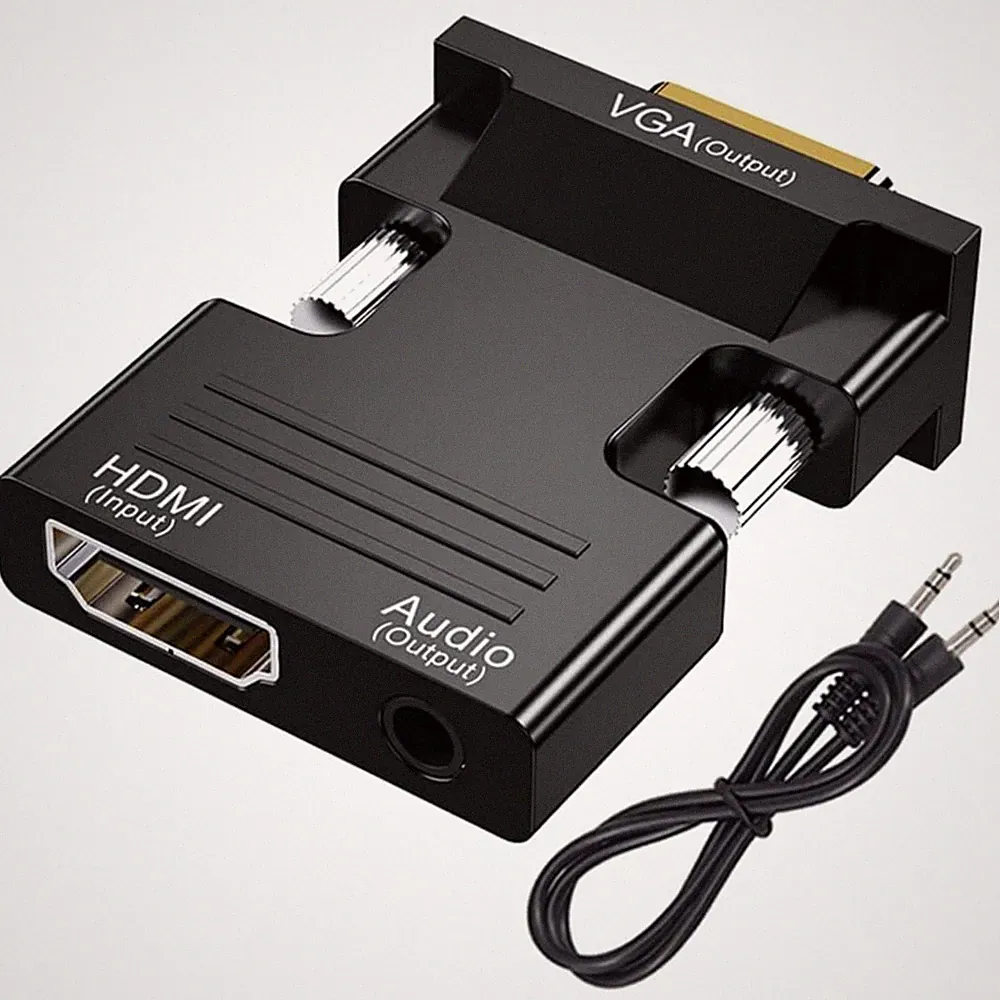 HDMI VGA Adapter 1080P 60Hz mit Audio Kabel für Laptop TV Projektor
