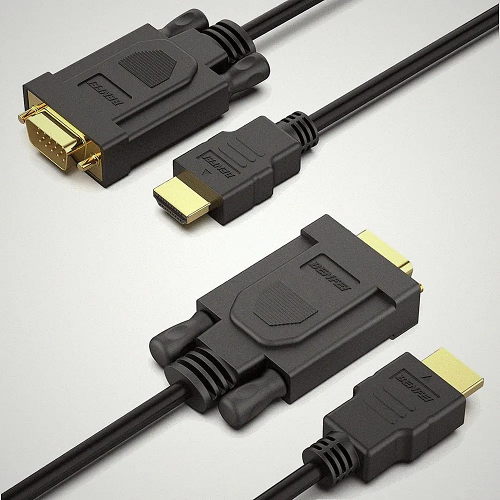 HDMI VGA Kabel 1,8M 2 Stück Kabeladapter HDMI zu VGA Monitor Fernseher Projektor