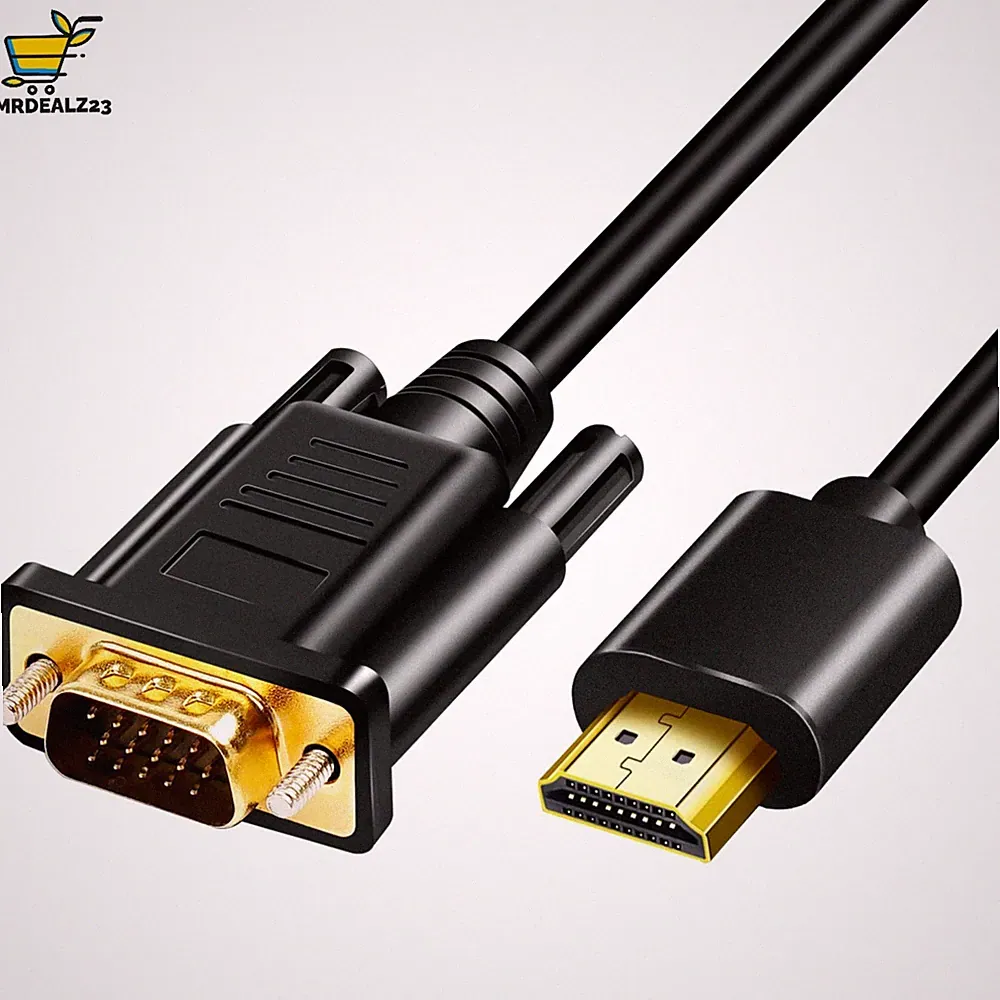 HDMI VGA Kabel 1m Full HD 1080P aktiver Konverter Projektor Xbox PC